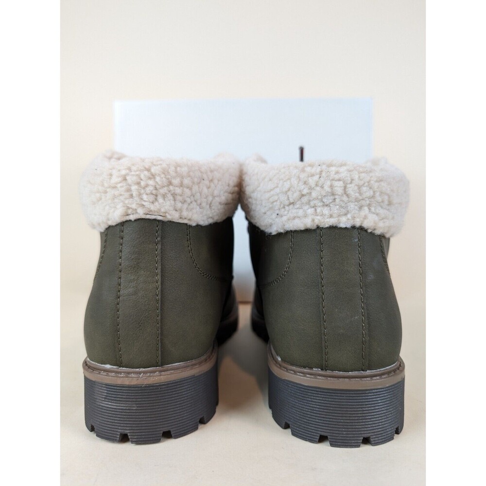 Sun Stone Glenn Winter Boots Mens 11 M Olive Faux Fur Trimmed Lace Up Shoes NWB - Picture 6 of 10